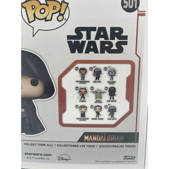 FUNKO POP! Star Wars: Mandalorian Luke Skywalker Glow-in-the-Dark EE Exclusive - Picture 3 of 6